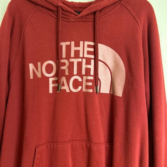 North Face Red Fleece Lined Hoodie - Picture 1 of 1